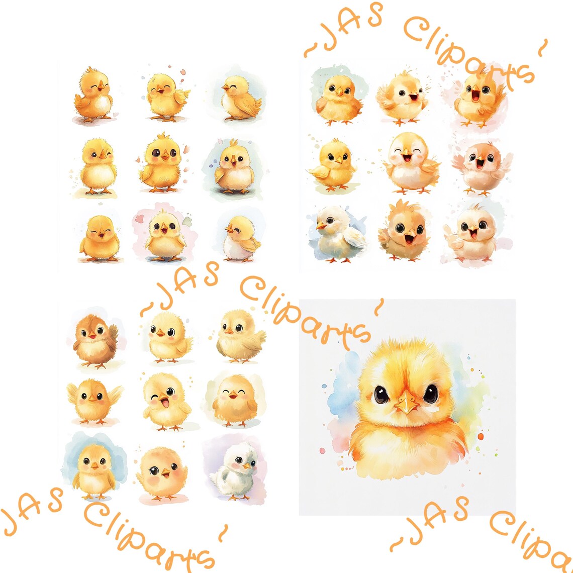Watercolor Easter Chick Clipart | Baby Chicken PNG (digital Download ...
