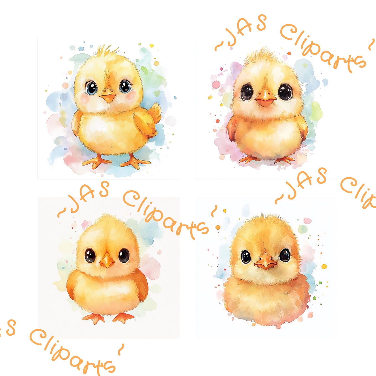 Watercolor Easter Chick Clipart | Baby Chicken PNG (digital Download ...