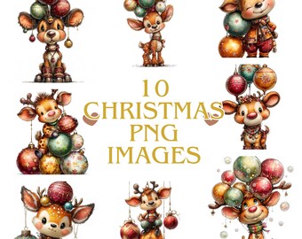 10個の気まぐれなクリスマスエルフクリップアートバンドル：かわいいお祝いグラフィックデジタルダウンロードお祝いホリデーグラフィックデジタルダウンロードカード作成
