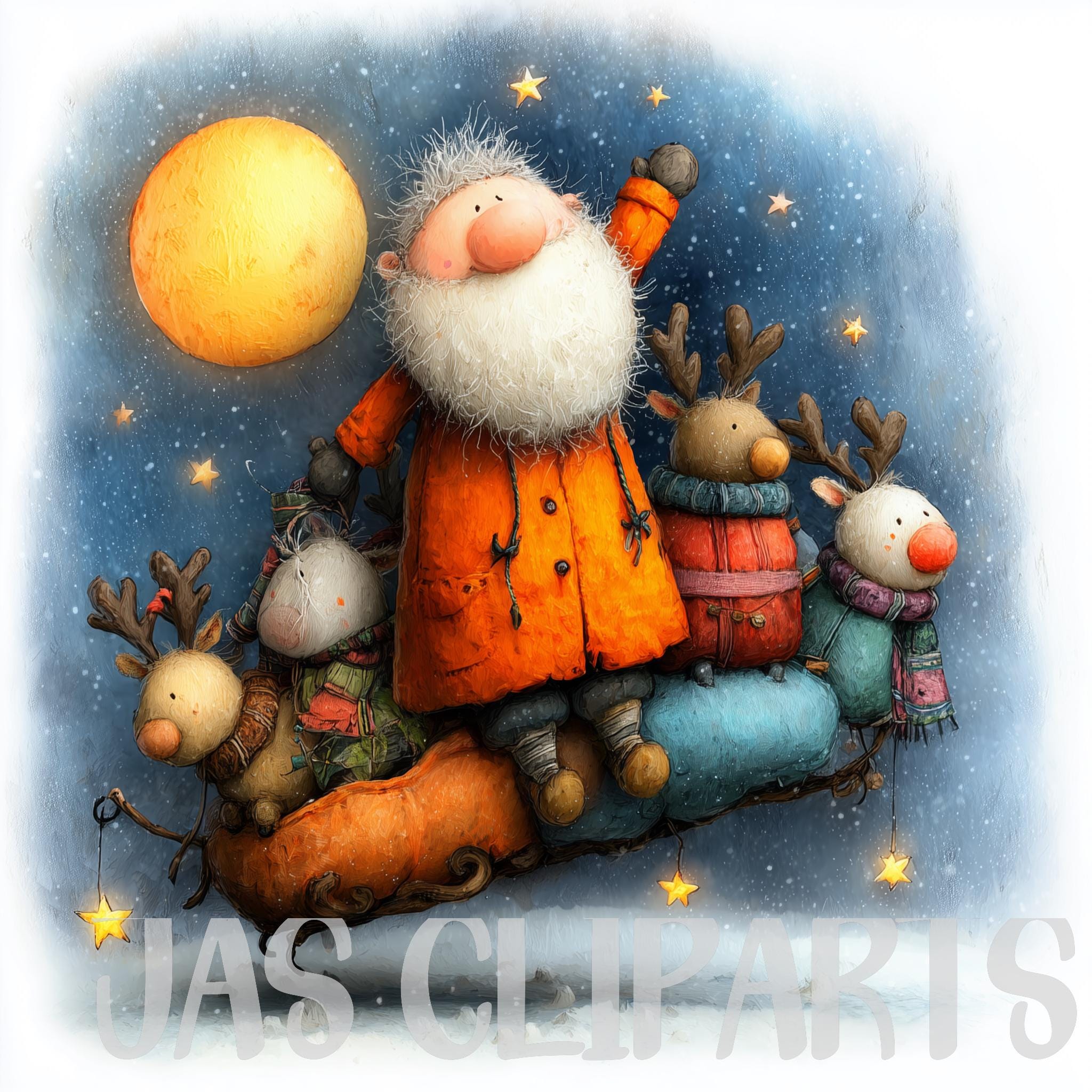 10 Santa Claus Clipart Bundle: Christmas Holiday PNG, Cute Santa and ...