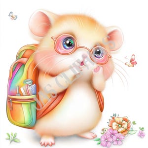 Clipart de hamster arc-en-ciel - Clipart animal de fierté mignon LGBTQ + Art pastel PNG fierté de la rentrée Stickers numériques artisanat journal indésirable