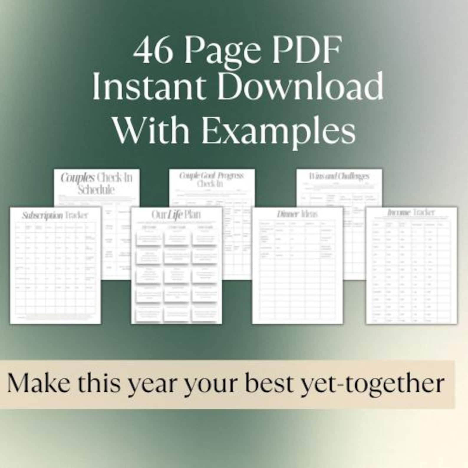 Couples Yearly Planner, Relationship Planner, Couple Goal, Couple ...