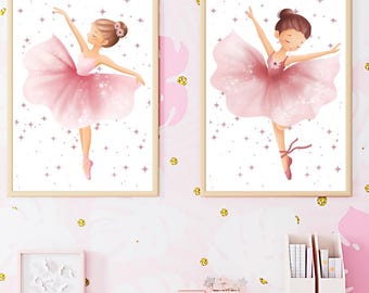 Ballerina Wall Art for Girls Room