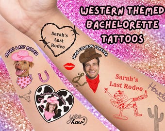 Nashville Bachelorette Tattoos -Customized Bachelorette Tattoos-Bach Party Favor - Custom Temporary Tattoos - Face Tattoos-Nash Bash Cowgirl