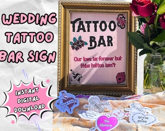 Wedding Tattoo Bar Sign: Fun Celebration Decor (Digital Download)