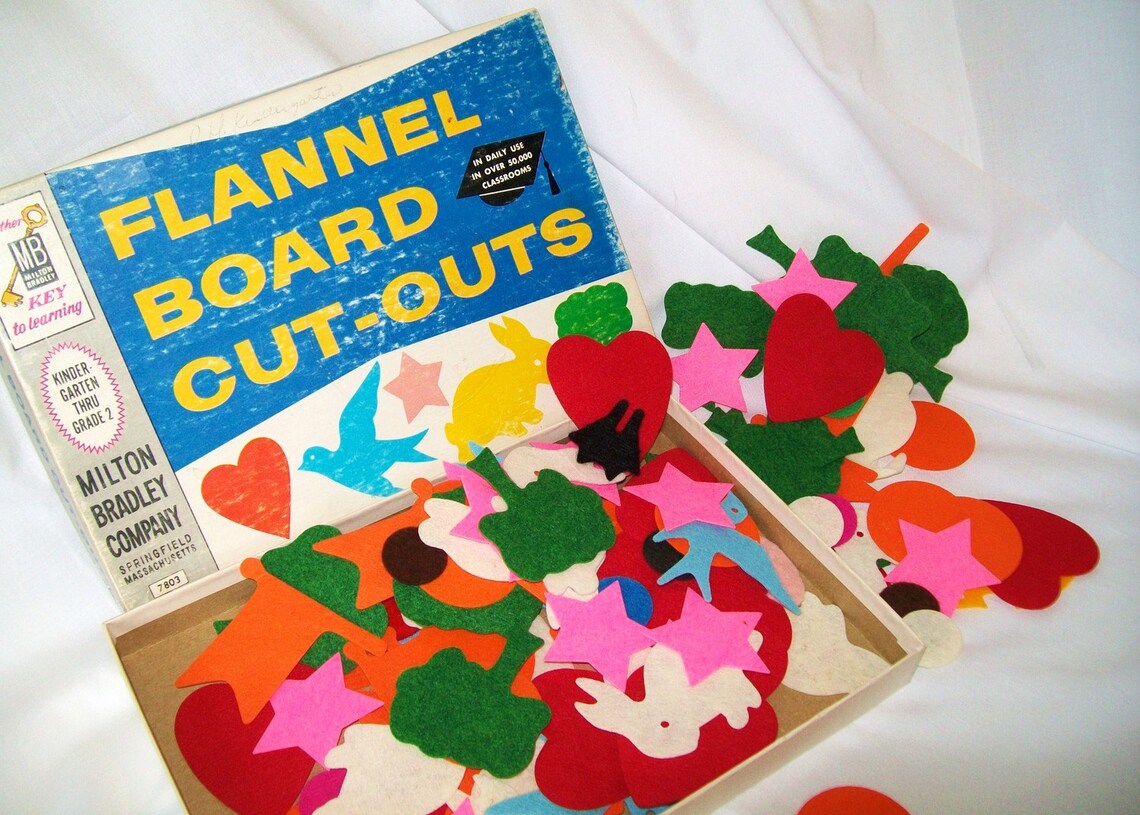 Vintage Flannel Board Felt Cut Outs 1962 Kindergarten Primary Etsy