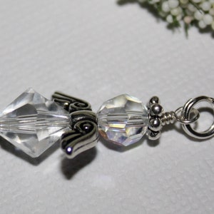 Swarovski Crystal Angel Charm: Sterling Silver Remembrance Charm