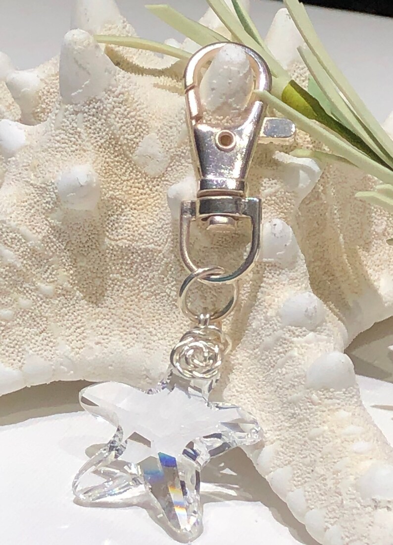 Purse Charm Clip on Attachmentkeychain Swarovski Crystal Etsy