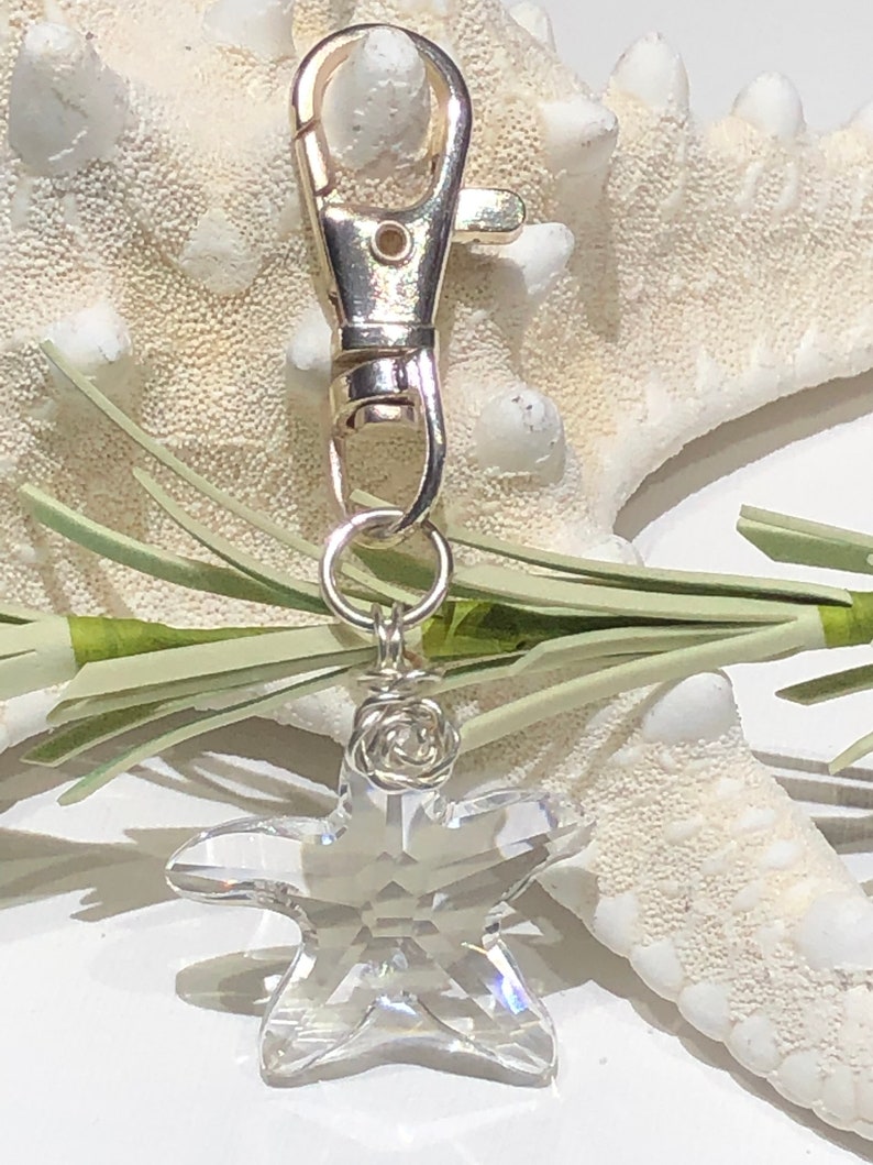Purse Charm Clip on Attachmentkeychain Swarovski Crystal Etsy