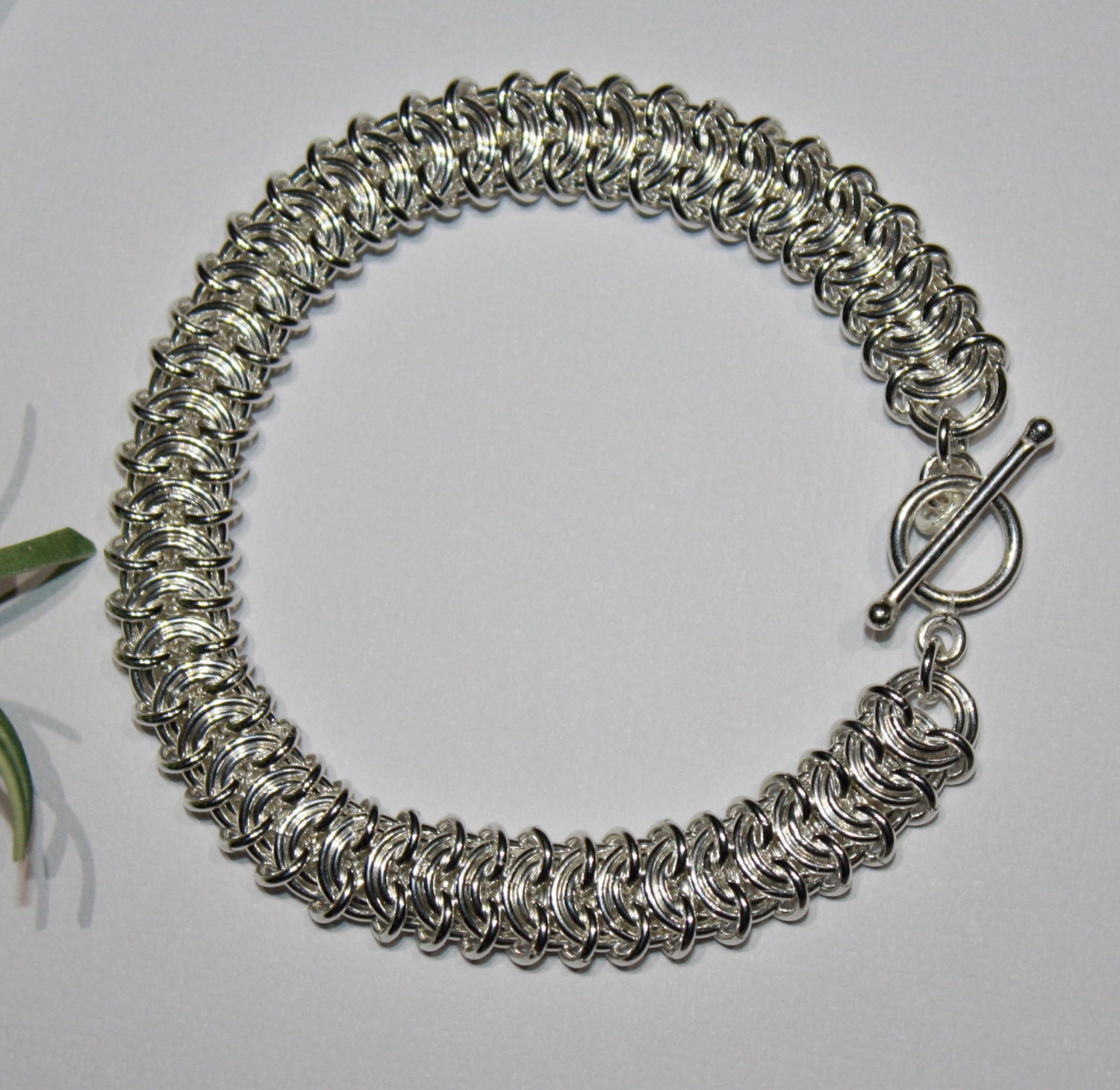 Bracelet-flat Vertebrae Chainmaille Bracelet-sterling Silver - Etsy