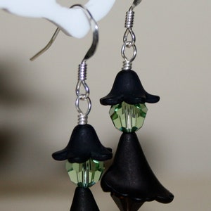 Halloween Witch Earrings, Wicked Witch, Green Face Witch, Halloween Accessories, Black Witch Earrings, Whimsy Witch Earrings image 2