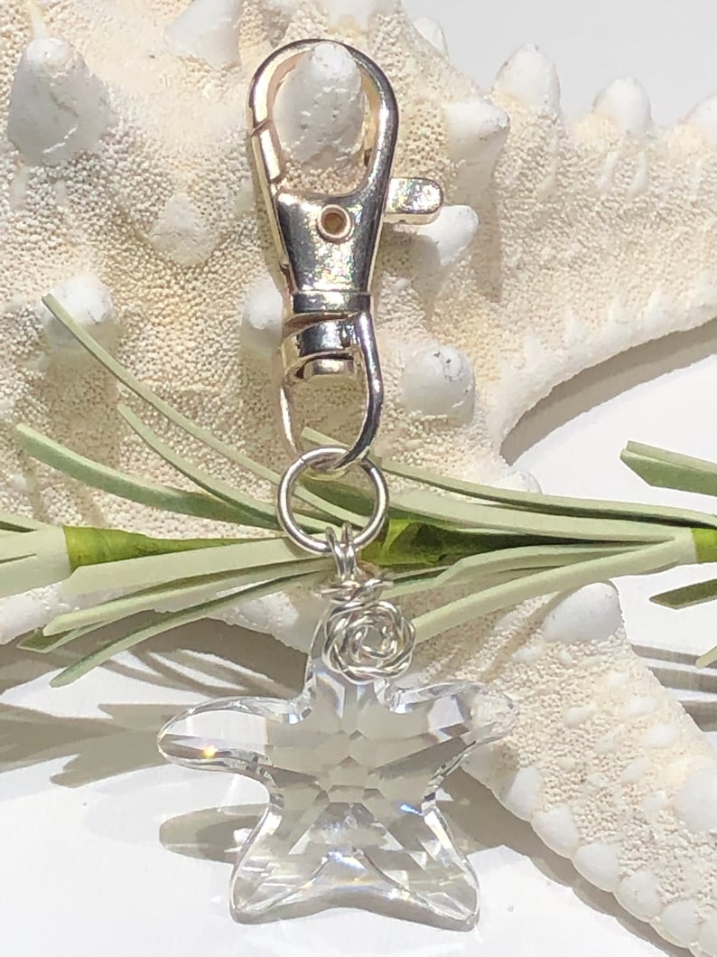 Purse Charm Clip on Attachmentkeychain Swarovski Crystal Etsy