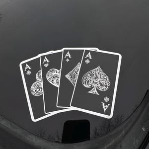 Naklejka na kartę do gry Ace Chrome - wysokiej jakości nadruk winylowy