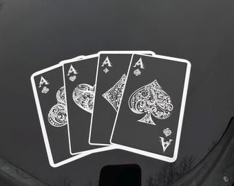 Ace Playing Card Chrome Sticker: Vinyl Graphic Decal