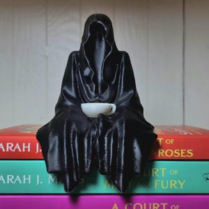 Grim Reaper with Tea Cup Bookshelf Decor-  - Suriel and ACOTAR Inspired 3D Printed Bookish Decor