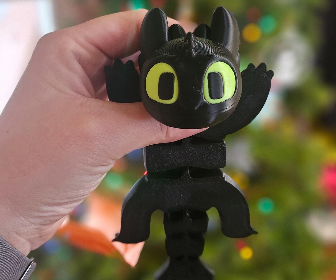 Flexi Toothless Inspired Figurines 3D Printed Cute Toothless Figure ...