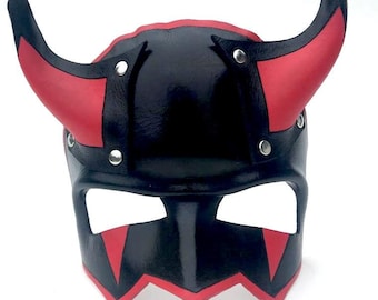 Harlequin Devil Leather Mask