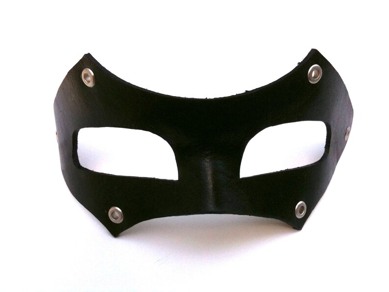 Bandit with Grommets Leather Mask image 2