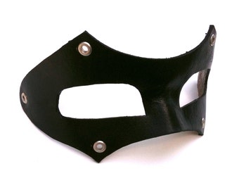 Bandit with Grommets Leather Mask