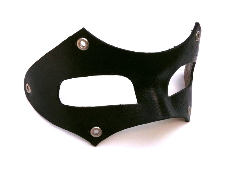 Bandit with Grommets Leather Mask image 1