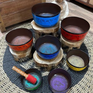 Set van 7 Tibetaanse Kommen 14 tot 22 cm