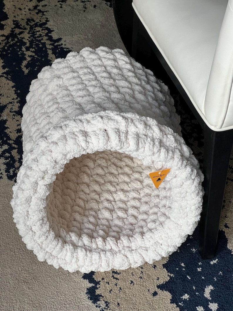 Handmade Chenille Pet Tunnel Cave: Cozy Crochet Cat/dog Bed - Etsy