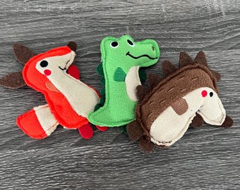 Handmade Felt Cat Toys with Catnip & Crinkle, Set of 3