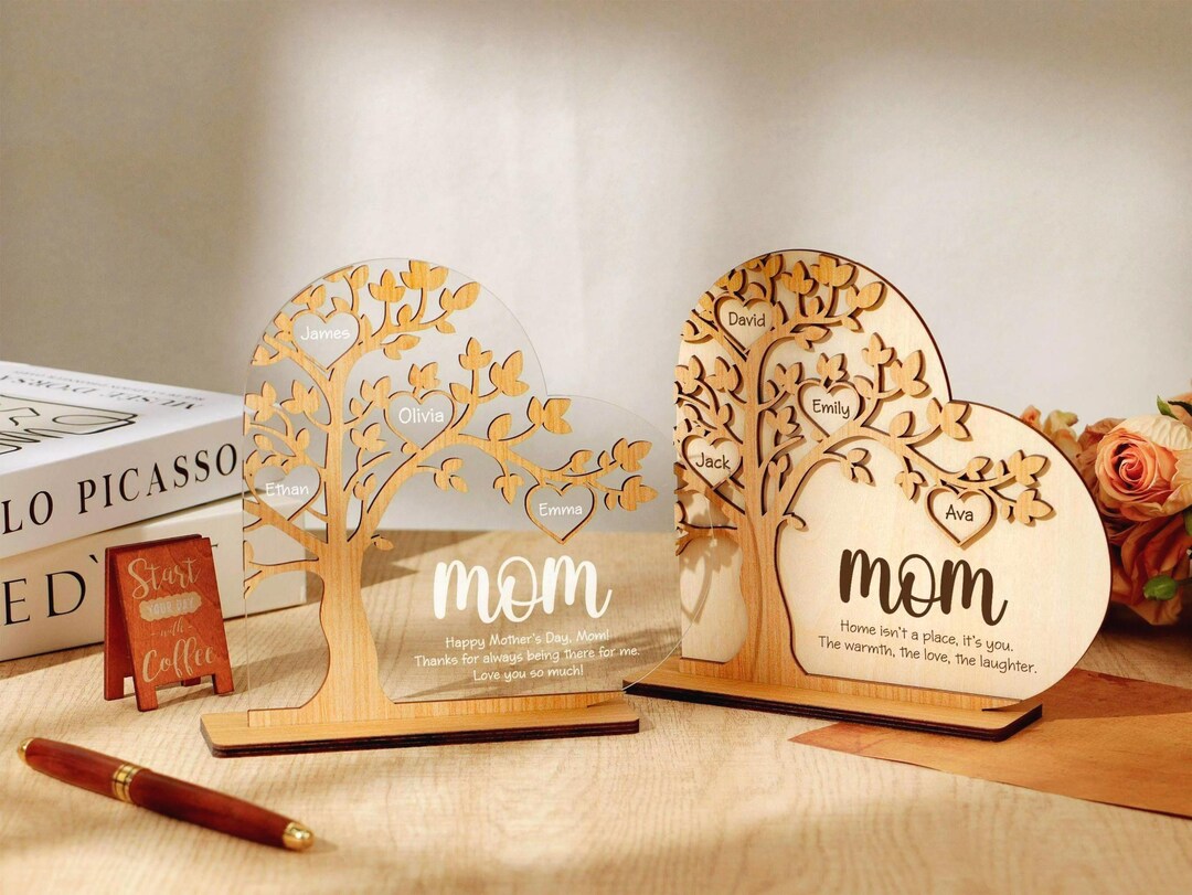 Personalized Mom Wooden Plaque - Up to 4 Kids - Gift Idea For Mother's Day - You Are A Sunflower