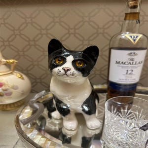 Handmade Ceramic Cat Figurine - A Charming Addition to Your Home Decor