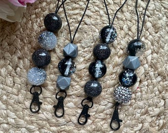 Black Aesthetic Car Freshie Hanger | Beaded Air Freshener Holder |  Car Accessories