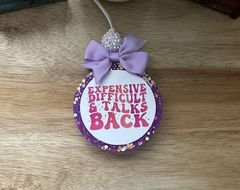 Pink Expensive Difficult Car Freshie |  Hand Crafted Aroma Bead Air Freshener