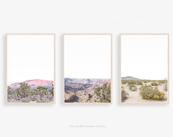 Set of 3 Desert Landscape Prints; Set of Three Prints; Desert Landscape Printable; Minimalist Triptych Photography; Grand Canyon Print