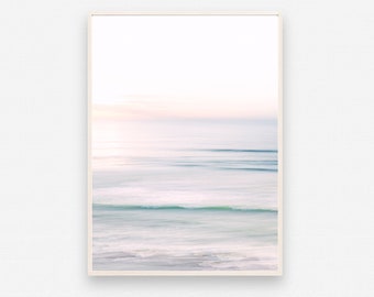 Minimalist seascape print, California coast, Surf printable, Tranquil wall art, Wave photography, Wave printable, Calming wall art printable