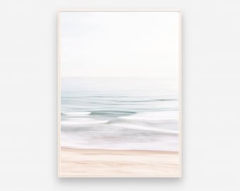 Ocean wave print, Minimalist seascape, Surf art print, Tranquil sea photo, Wave photography, Wave printable, Calming art, Pastel seascape