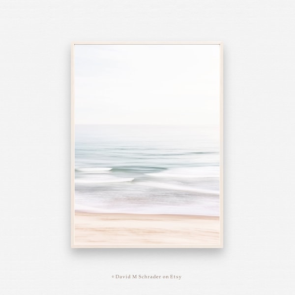 Ocean wave print, Minimalist seascape, Surf art print, Tranquil sea photo, Wave photography, Wave printable, Calming art, Pastel seascape