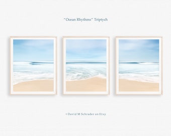 Set of 3 wave prints, ocean surf triptych, wave print set, surf wall art, wave artwork, nautical triptych, ocean print decor, seascape photo