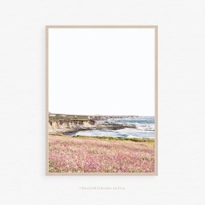 Impresión de la costa de California, Paisaje marino imprimible, Fotografía de la costa, Costa rocosa, Impresión de la playa, Arte minimalista del océano, Arte fotográfico del campo de flores