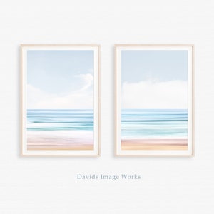 Set of 2 wave prints, Ocean wave print set, Seascape diptych, Abstract printable, Surf photograph, Minimalist seascape, Beach photography