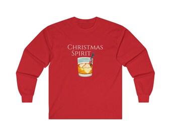 CHRISTMAS SPIRIT Long-Sleeve T-Shirt | Men's Festive Holiday Ultra Cotton Long Sleeve Tee
