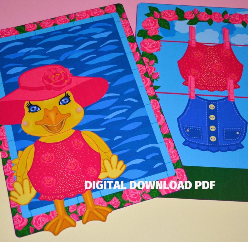 Printable DIY Little Miss Duck Olivia, Dress up Kit, Outdoor Paper Doll ...