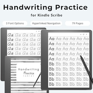 Kindle Scribe Handwriting Practice Educational Workbook for Language Learners Cursive Calligraphy Sheet Letters Writing Tool Exercise