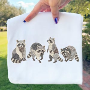 Faux Patchwork Waschbär PNG, Gesteppte Applikation Waschbären, Oma Kern Png, Gemütlicher Bauernhaus Stoff Stil