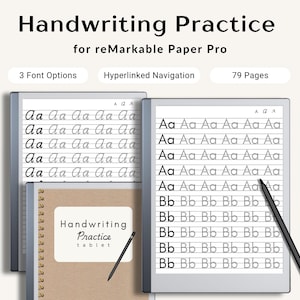 reMarkable Paper Pro Digital Handwriting Practice Educational Workbook for Student Teacher Cursive Calligraphy Sheet Writing Tool Exercise