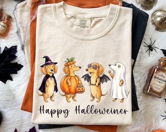 Dachshund Halloween Png, Happy Halloweiner PNG, Cute Dachshund Halloween Costume Design, Doodle Sketch Sublimation, Digital Download