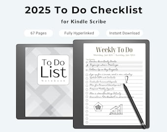 Weekly To Do Checklist Kindle Scribe Digital Notebook Time Management Planner Organization Template Weekly Schedule Tracker Paperless List