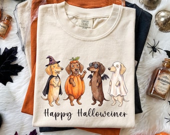 Dachshund Halloween Png, Happy Halloweiner PNG, Cute Dachshund Halloween Costume Design, Watercolor Sketch Sublimation, Digital Download