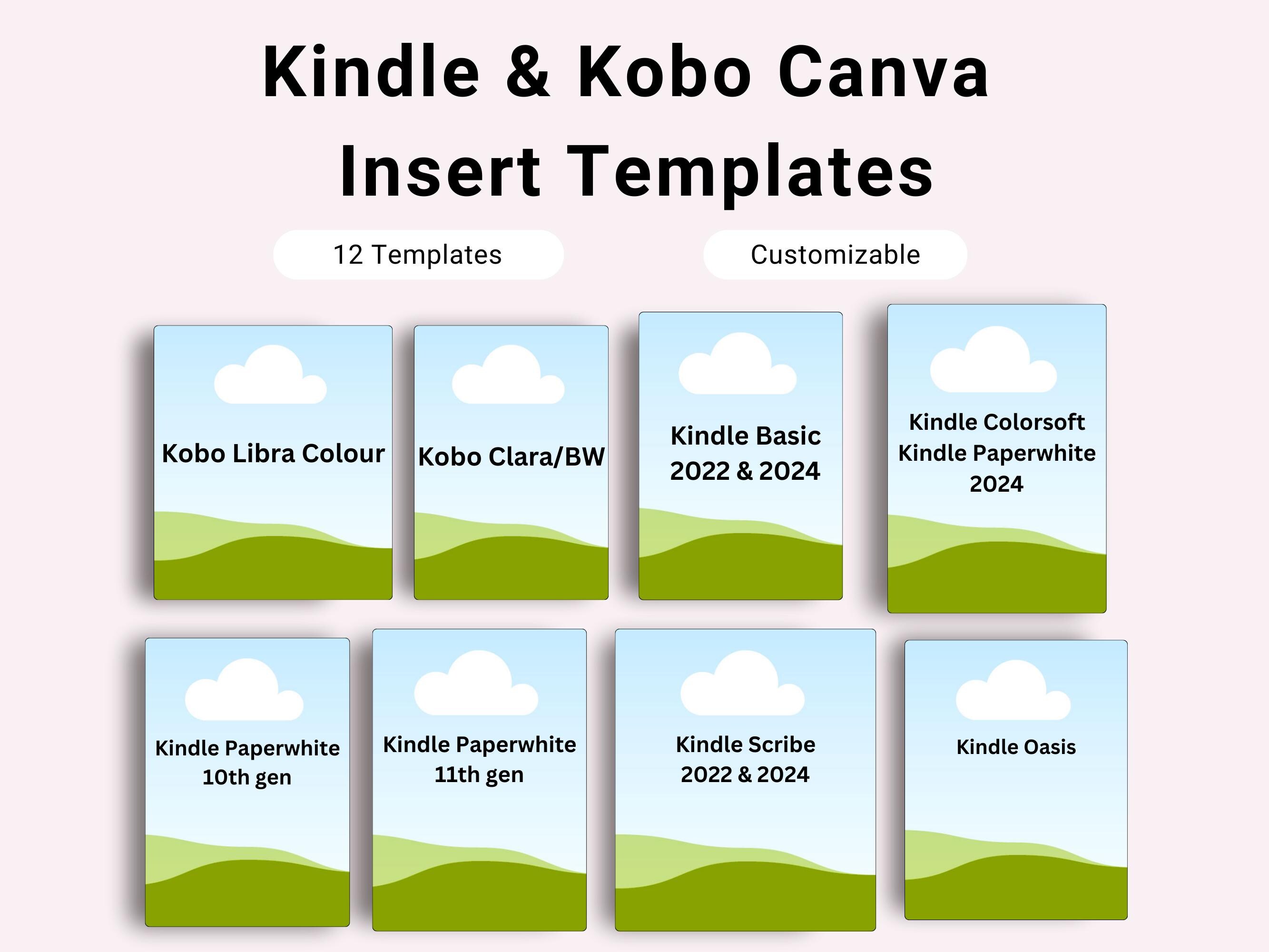 Kindle and Kobo Insert Template Bundle Case Digital Download Kindle ...