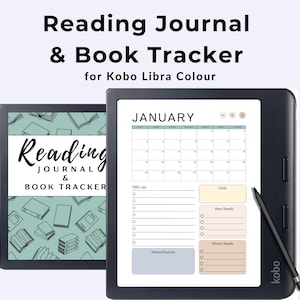 Kobo Libra Colour Reading Journal Book Review Template Planner Reading Tracker Book Log System Elenco TBR Planner digitale Regalo per amanti dei libri