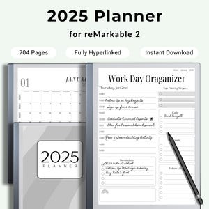 Planner digitale 2025 reMarkable 2 Sistema di pianificazione senza carta Organizzazione digitale Programma giornaliero Gestione del tempo Organizzatore di giornate lavorative aziendali