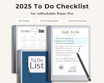 Daily To Do List reMarkable Paper Pro Color Digital Notebook Time Management Planner Organization Template Daily Schedule Tracker Paperless
